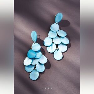 Anthropologie Light Blue shell cascade earrings NWT